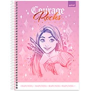 Caderno Universitário Capa Dura 1X1 80 Folhas Princesas Disney Rapunzel Spiral - PT 1 UN