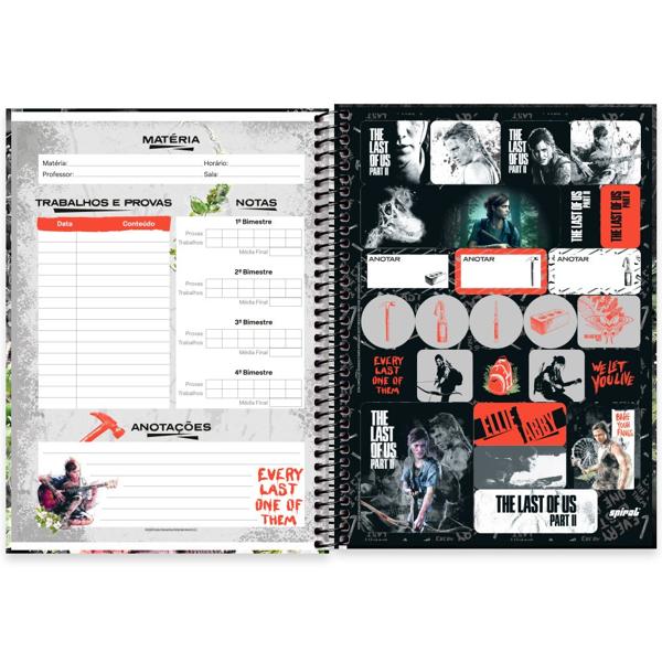 Caderno Universitário Capa Dura 1X1 80 Folhas The Last Of Us - Playstation Spiral - PT 1 UN