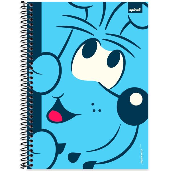 Caderno Universitário Capa Dura 1X1 80 Folhas Turma da Mônica Pets Bidu Spiral - PT 1 UN