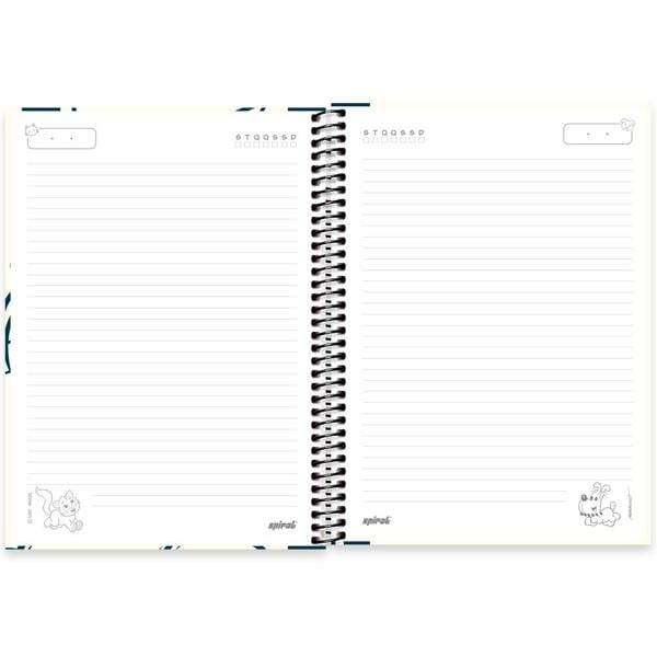 Caderno Universitário Capa Dura 1X1 80 Folhas Turma da Mônica Pets Mingau Spiral - PT 1 UN