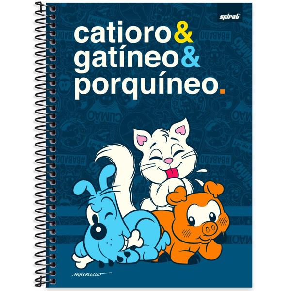 Caderno Universitário Capa Dura 1X1 80 Folhas Turma da Mônica Pets Spiral - PT 1 UN