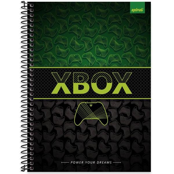 Caderno Universitário Capa Dura 1X1 80 Folhas Xbox Spiral - PT 1 UN