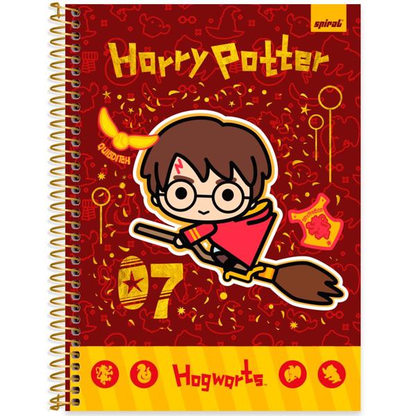 Caderno Universitário Capa Dura 1X1 80 Folhas Warner Harry Potter Charms Spiral - PT 1 UN