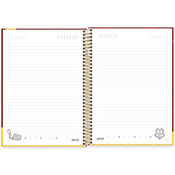 Caderno Universitário Capa Dura 1X1 80 Folhas Warner Harry Potter Charms Spiral - PT 1 UN