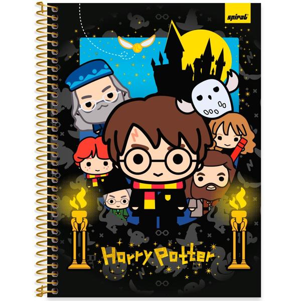 Caderno Universitário Capa Dura 1X1 80 Folhas Warner Harry Potter Charms Spiral - PT 1 UN