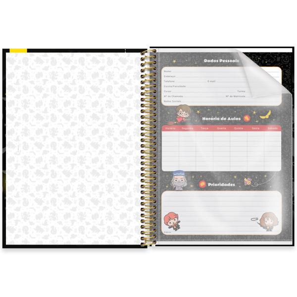 Caderno Universitário Capa Dura 1X1 80 Folhas Warner Harry Potter Charms Spiral - PT 1 UN