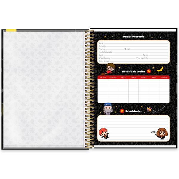 Caderno Universitário Capa Dura 1X1 80 Folhas Warner Harry Potter Charms Spiral - PT 1 UN