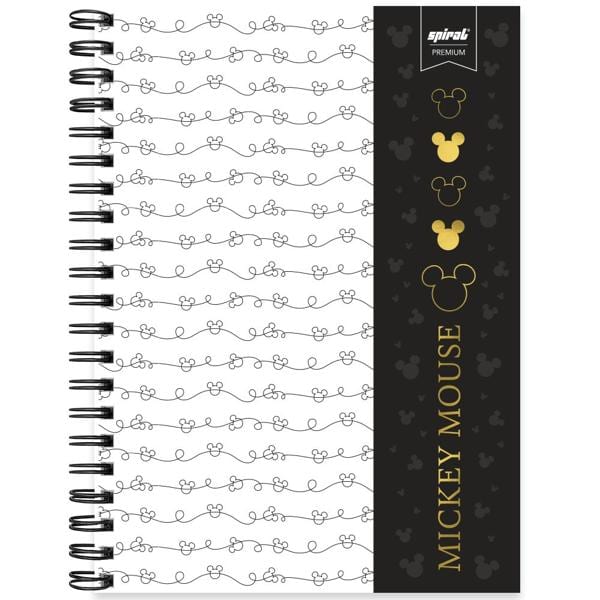 Caderno Universitário Capa Dura 1X1 79 Folhas Mickey Disney PB Spiral - PT 1 UN