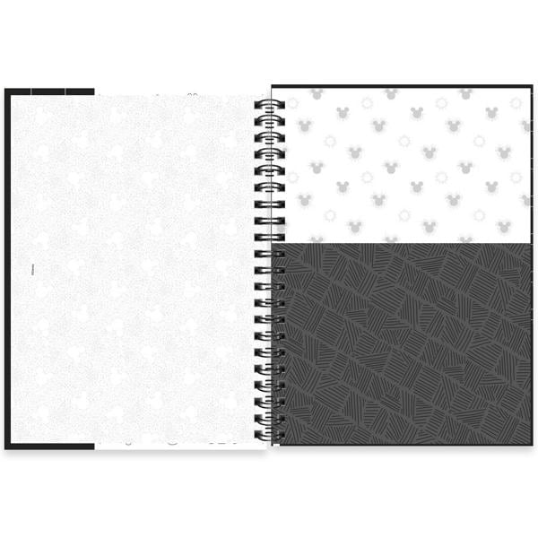 Caderno Universitário Capa Dura 1X1 79 Folhas Mickey Disney PB Spiral - PT 1 UN