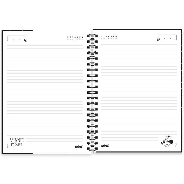 Caderno Universitário Capa Dura com Ímã 1X1 79 Folhas Minnie Disney PB Spiral - PT 1 UN