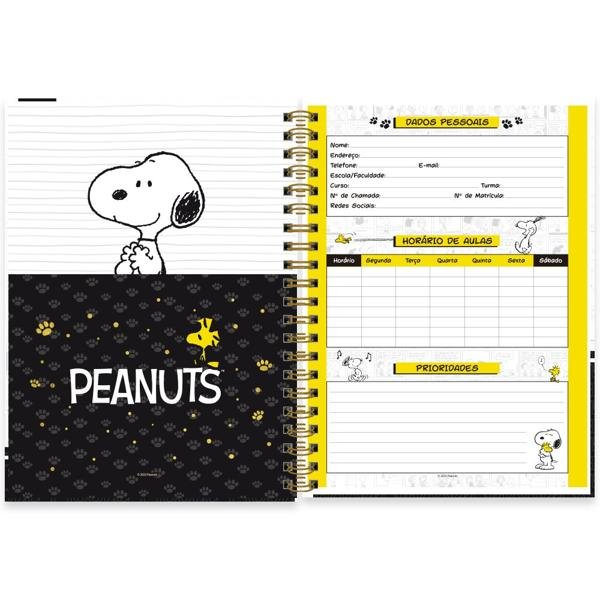 Caderno Universitário Capa Dura 1X1 79 Folhas Snoopy - Peanuts Spiral - PT 1 UN