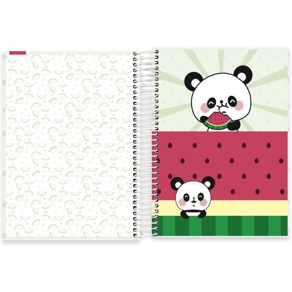 Caderno Universitário Capa Dura 10X1 160 Folhas Tendency Panda Spiral - PT 1 UN