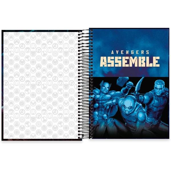 Caderno Universitário Capa Dura 10X1 160 Folhas Marvel Vingadores - Avengers Spiral - PT 1 UN