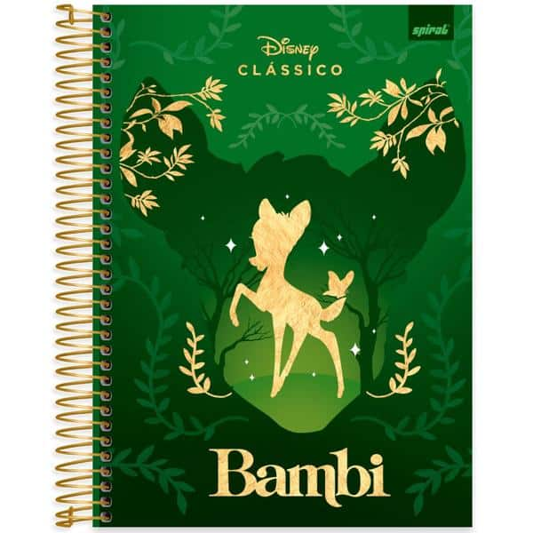 Caderno Universitário Capa Dura 10X1 160 Folhas Disney Clássicos Bambi Spiral - PT 1 UN