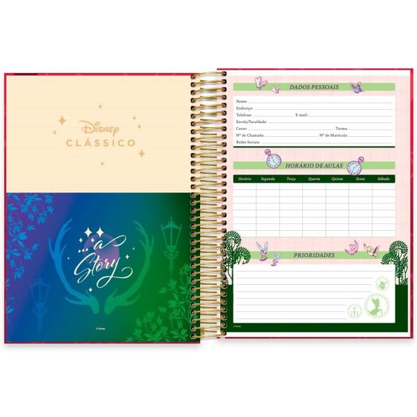 Caderno Universitário Capa Dura 10X1 160 Folhas Disney Clássicos Alice Spiral - PT 1 UN