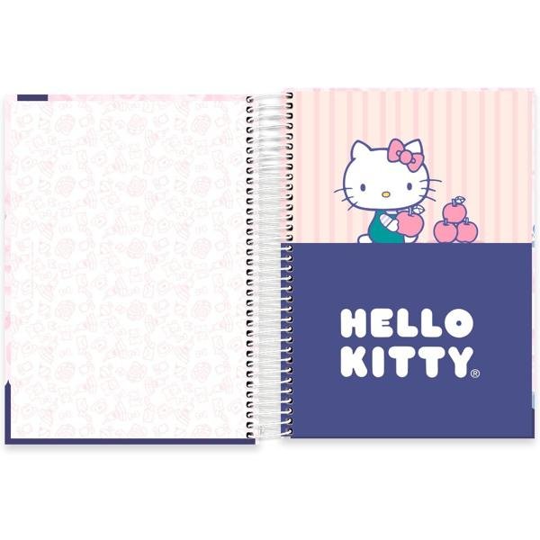 Caderno Universitário Capa Dura 10X1 160 Folhas Hello Kitty Spiral - PT 1 UN