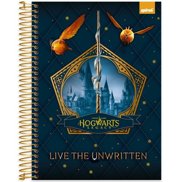 Caderno Universitário Capa Dura 10X1 160 Folhas Warner Hogwarts Legacy Spiral - PT 1 UN