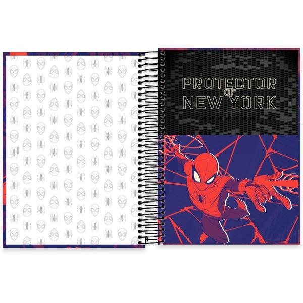 Caderno Universitário Capa Dura 10X1 160 Folhas Marvel Homem Aranha - Spiderman Spiral - PT 1 UN