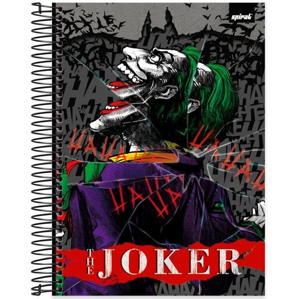 Caderno Universitário Capa Dura 10X1 160 Folhas Warner Joker - Coringa Spiral - PT 1 UN