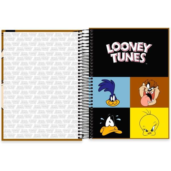 Caderno Universitário Capa Dura 10X1 160 Folhas Warner Looney Tunes Coiote Spiral - PT 1 UN