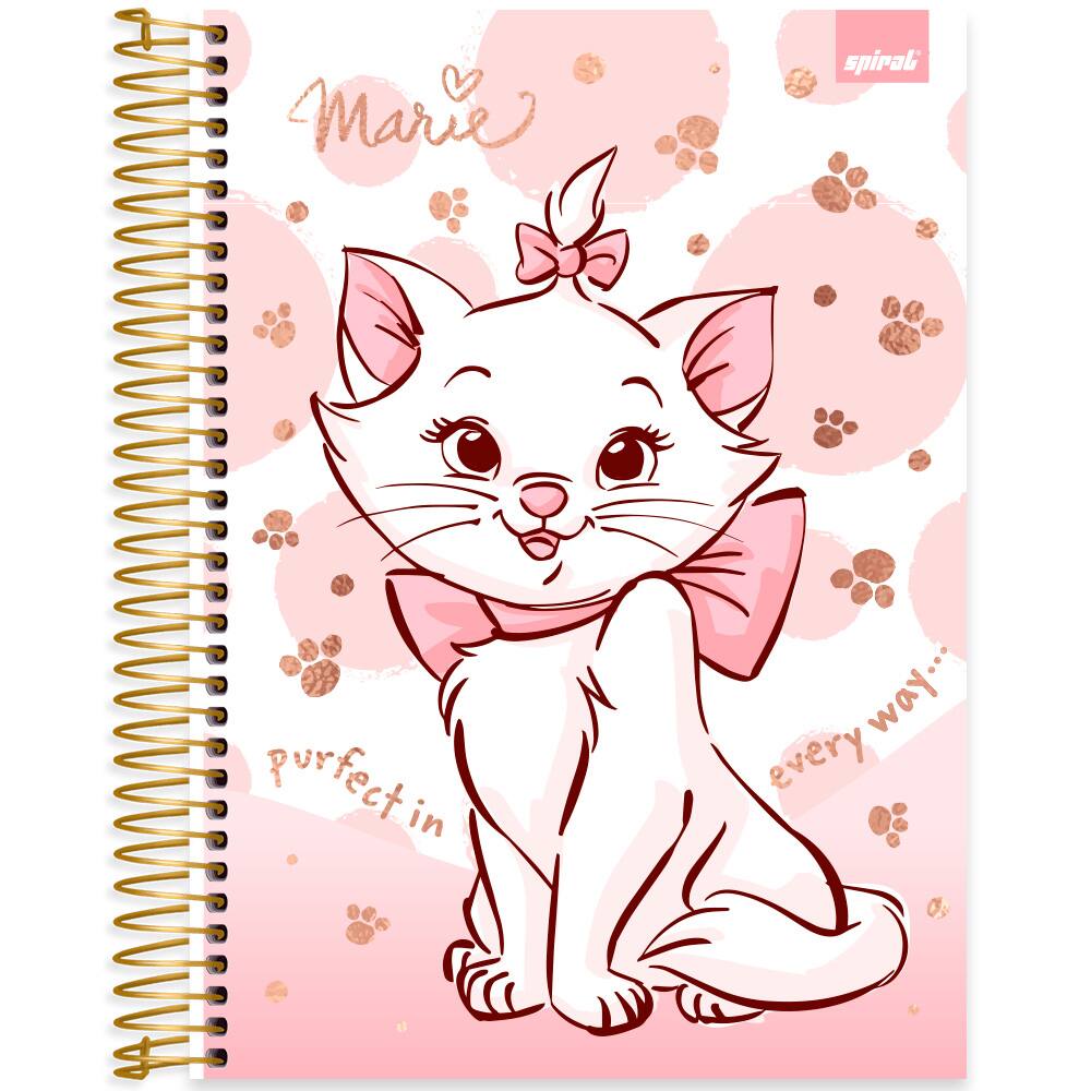 Caderno de Desenho Capa Mole Flexível com 96 folhas - Gatinha Marie