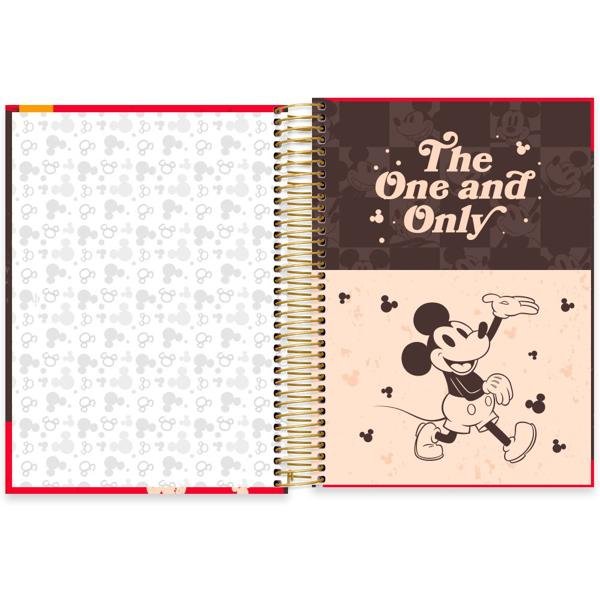 Caderno Universitário Capa Dura 10X1 160 Folhas Disney Mickey Clássico Spiral - PT 1 UN