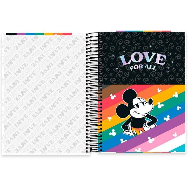 Caderno Universitário Capa Dura 10X1 160 Folhas Disney Mickey Pride Spiral - PT 1 UN