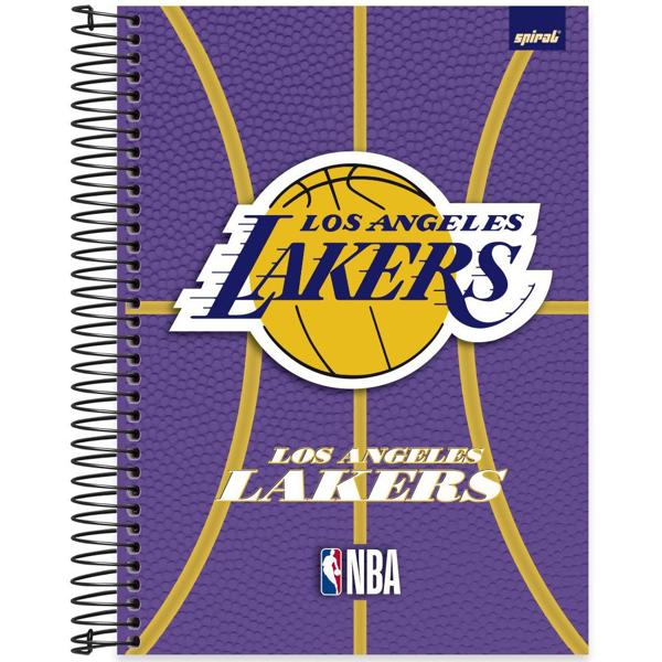 Caderno Universitário Capa Dura 10X1 160 Folhas NBA Los Angeles Lakers Spiral - PT 1 UN