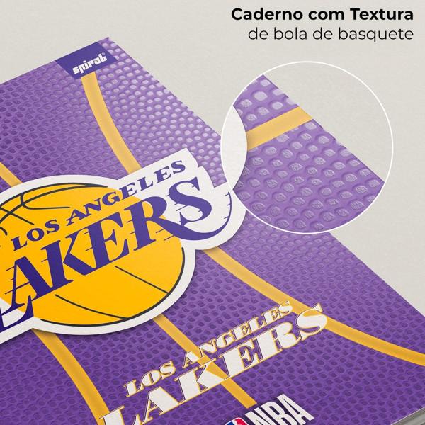 Caderno Universitário Capa Dura 10X1 160 Folhas NBA Los Angeles Lakers Spiral - PT 1 UN