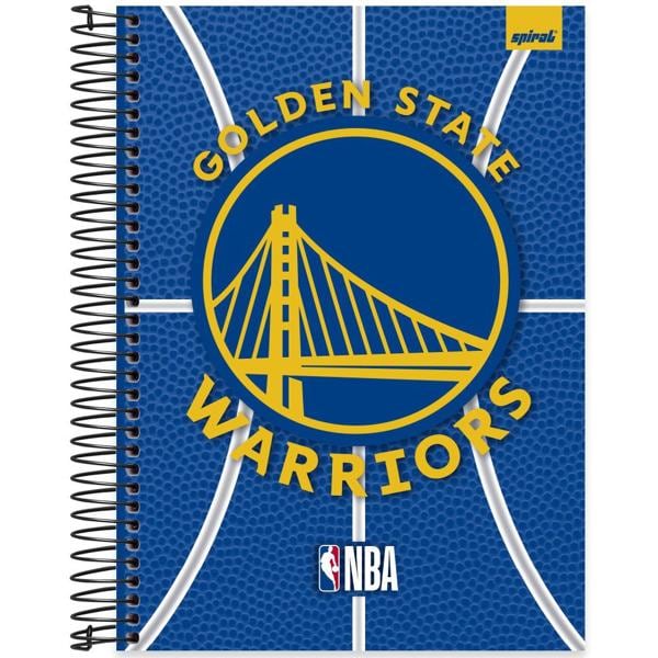 Caderno Universitário Capa Dura 10X1 160 Folhas NBA Golden State Warriors Spiral - PT 1 UN