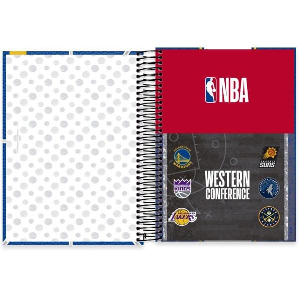 Caderno Universitário Capa Dura 10X1 160 Folhas NBA Golden State Warriors Spiral - PT 1 UN