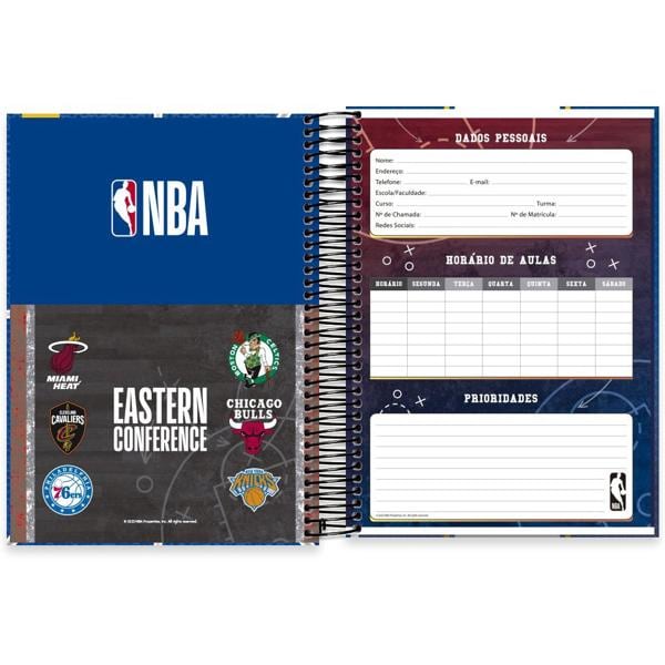 Caderno Universitário Capa Dura 10X1 160 Folhas NBA Golden State Warriors Spiral - PT 1 UN