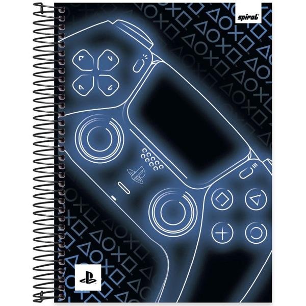 Caderno Universitário Capa Dura 10X1 160 Folhas Playstation Spiral - PT 1 UN