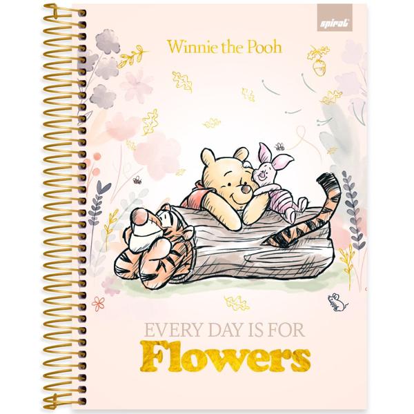 Caderno Universitário Capa Dura 10X1 160 Folhas Disney Pooh Spiral - PT 1 UN