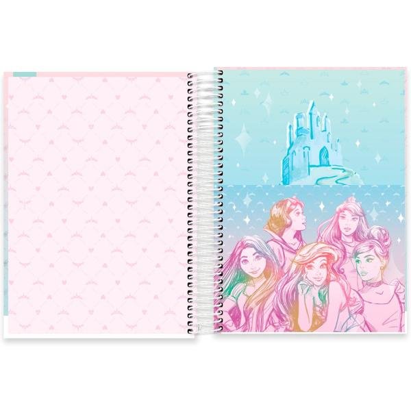 Caderno Universitário Capa Dura 10X1 160 Folhas Disney Princesas Ariel Spiral - PT 1 UN