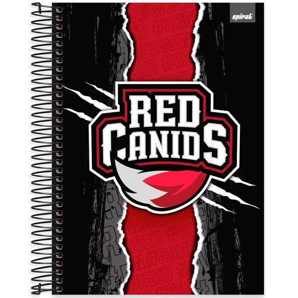 Caderno Universitário Capa Dura 10X1 160 Folhas Red Canids Spiral - PT 1 UN