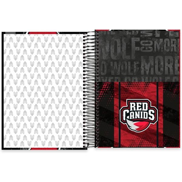 Caderno Universitário Capa Dura 10X1 160 Folhas Red Canids Spiral - PT 1 UN