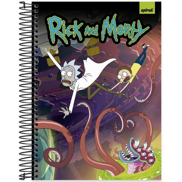 Caderno Universitário Capa Dura 10X1 160 Folhas Warner Rick e Morty Spiral - PT 1 UN