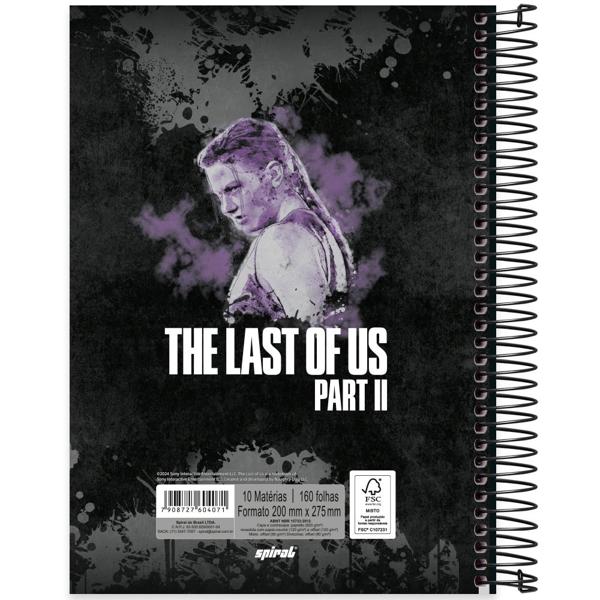 Caderno Universitário Capa Dura 10X1 160 Folhas The Last Of Us - Playstation Spiral - PT 1 UN