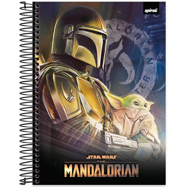 Caderno Universitário Capa Dura 10X1 160 Folhas The Mandalorian - Star Wars Spiral - PT 1 UN