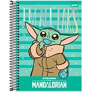 Caderno Universitário Capa Dura 10X1 160 Folhas The Mandalorian - Star Wars Spiral -  PT 1 UN