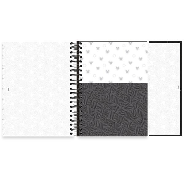 Caderno Universitário Capa Dura 10X1 150 Folhas Mickey Disney PB Spiral - PT 1 UN