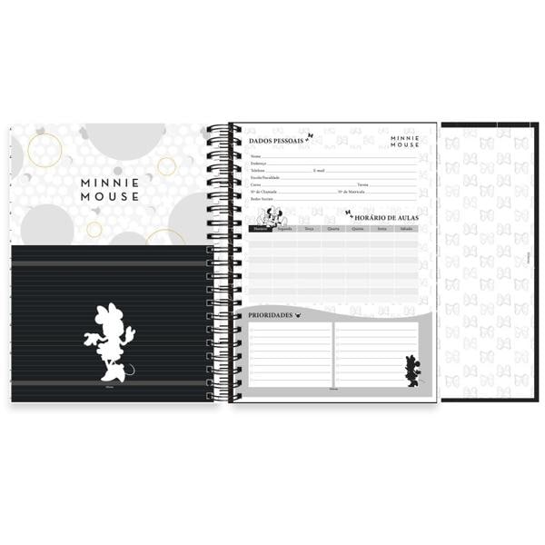 Caderno Universitário Capa Dura 10X1 150 Folhas Disney Minnie PB Spiral - PT 1 UN