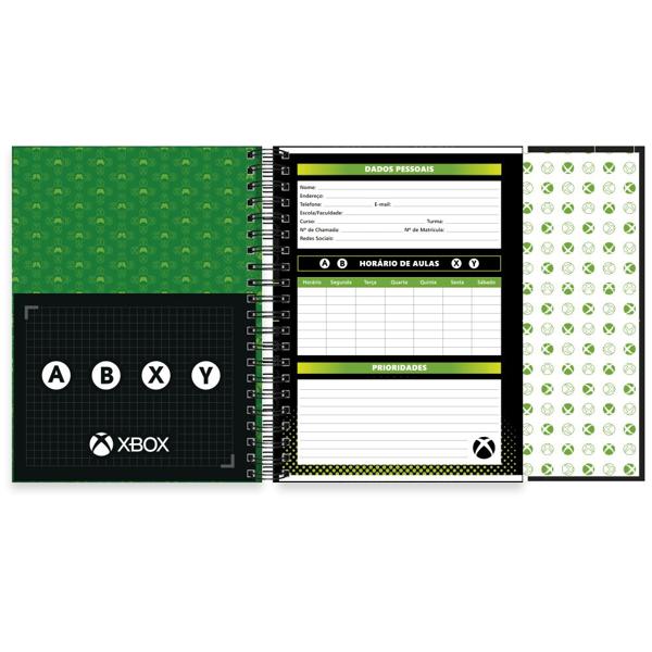 Caderno Universitário Capa Dura 10X1 150 Folhas Xbox Spiral - PT 1 UN