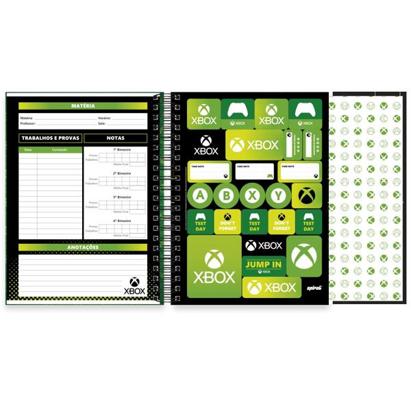 Caderno Universitário Capa Dura 10X1 150 Folhas Xbox Spiral - PT 1 UN