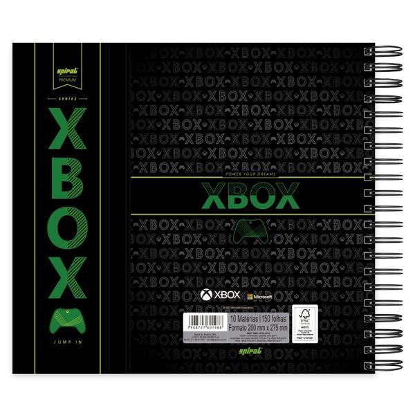 Caderno Universitário Capa Dura com Ímã 10X1 150 Folhas Xbox Spiral - PT 1 UN