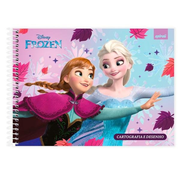 Caderno Cartografia e Desenho Capa Dura 48 Folhas Disney Frozen Spiral - PT 1 UN