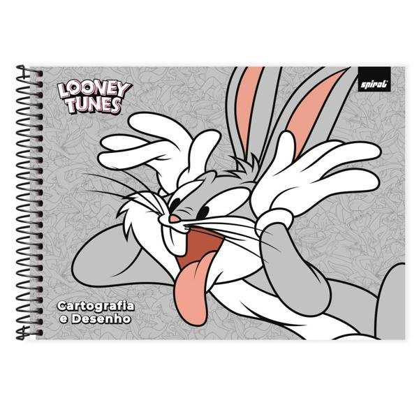 Caderno Cartografia e Desenho Capa Dura 48 Folhas Warner Looney Tunes Pernalonga Spiral - PT 1 UN
