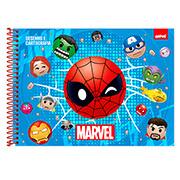 Caderno Cartografia e Desenho Capa Dura 48 Folhas Marvel Emoji Spiral - PT 1 UN