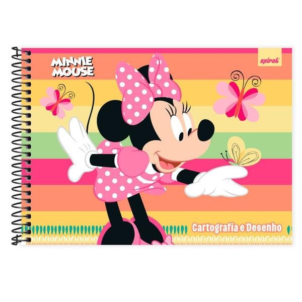 Caderno Cartografia e Desenho Capa Dura 48 Folhas Disney Minnie Clássica Spiral - PT 1 UN